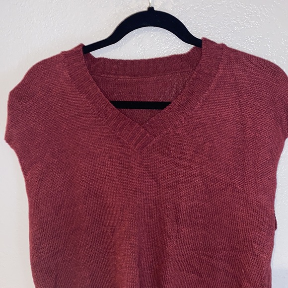 Wine Colored Sweater Vest - Picture 2 of 3